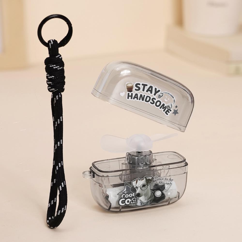 

2026 Compact Silent Portable Handheld Mini Fan - Small Ice Cube Style for Student Dormitory No Specification