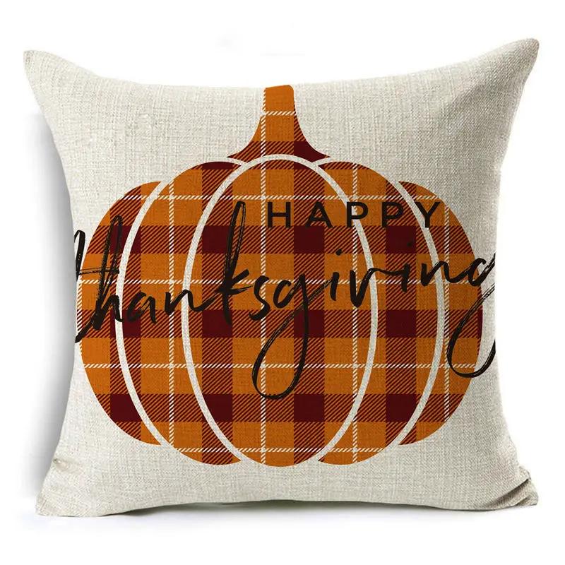 Thanksgiving Pillowcase Hello Autumn Sofa Car Pumpkin Cushion Cover Home Decoration 45*45