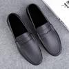 Leather Men Casual ShoesBrand Soft Mens Loafers Moccasins Breathable Slip On Black Driving Shoes Plus Size 37-47 Walking Shoes