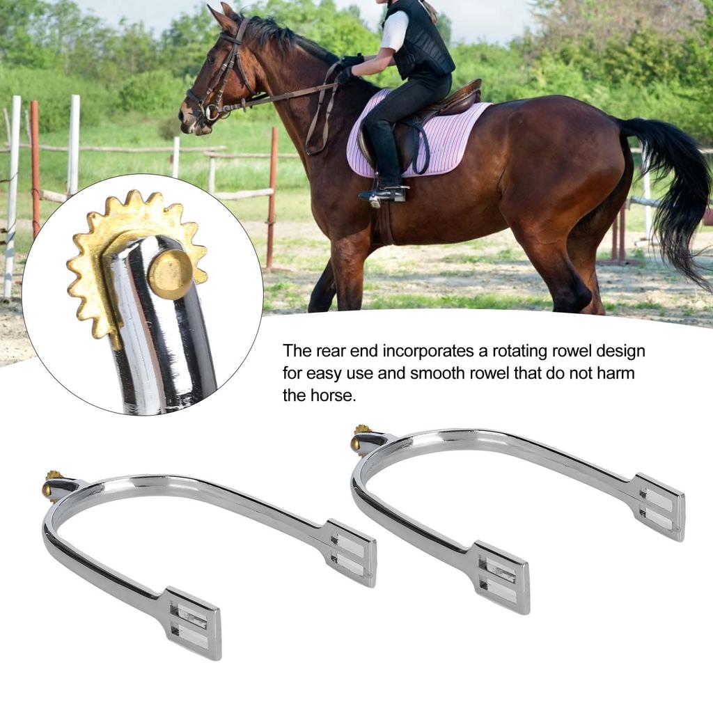 Horse Spurs Zinc Alloy EnglishStyle Riding Horse Accessory With Rotatable Copper Rowel