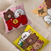 B-Brown And C-CONY Cushion Cover Inches Farmhouse Decor Home Throw Pillow Covers for Couch Decorations