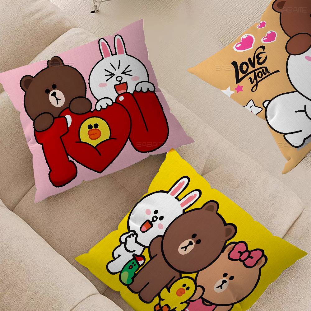 B-Brown And C-CONY Cushion Cover Inches Farmhouse Decor Home Throw Pillow Covers for Couch Decorations