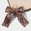 Korean Style Leopard Print Bow Keychain – Creative Autumn/Winter Fabric Ribbon Pendant