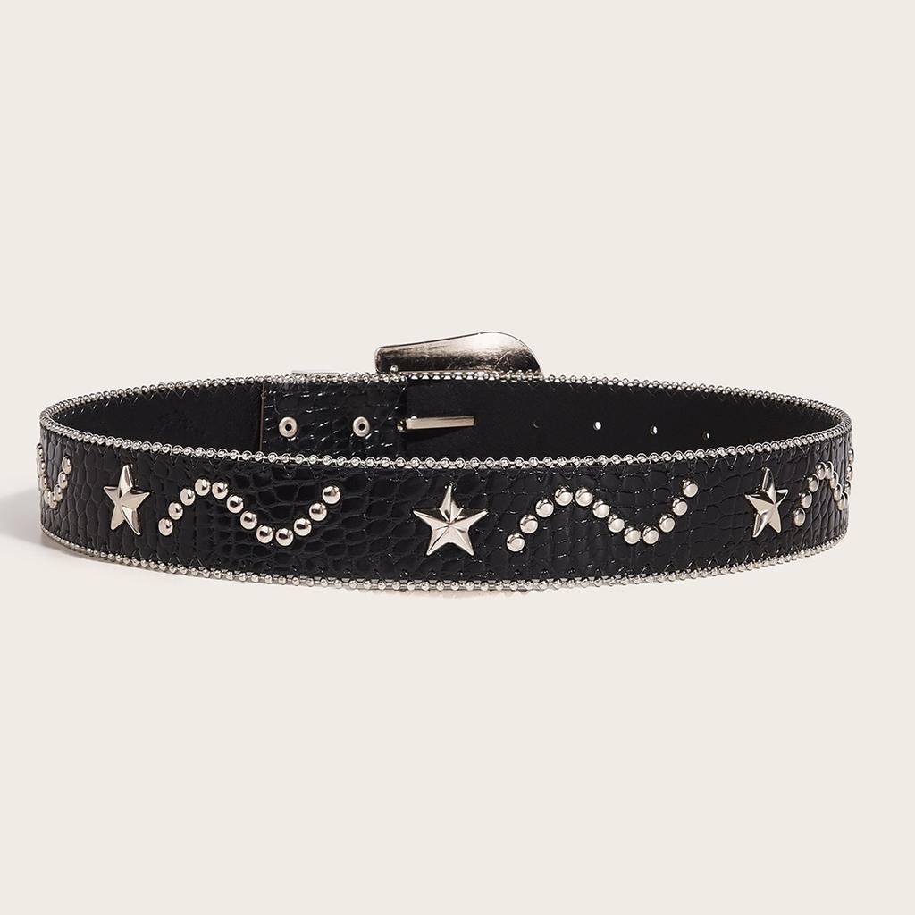 Sexy Waist Belt Jeans Belt PU Studded Diamante Belt Casual Ceinture Punk Modern Belt Street Dance Crystal Belt