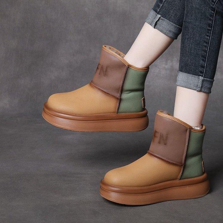 

Настоящая мягкая кожа удобные универсальные толстоподошвенные зимние сапоги женские новые зимние мягкие подошвы нескользящие утолщенные теплые рукава хлопок 38 темно-коричневого