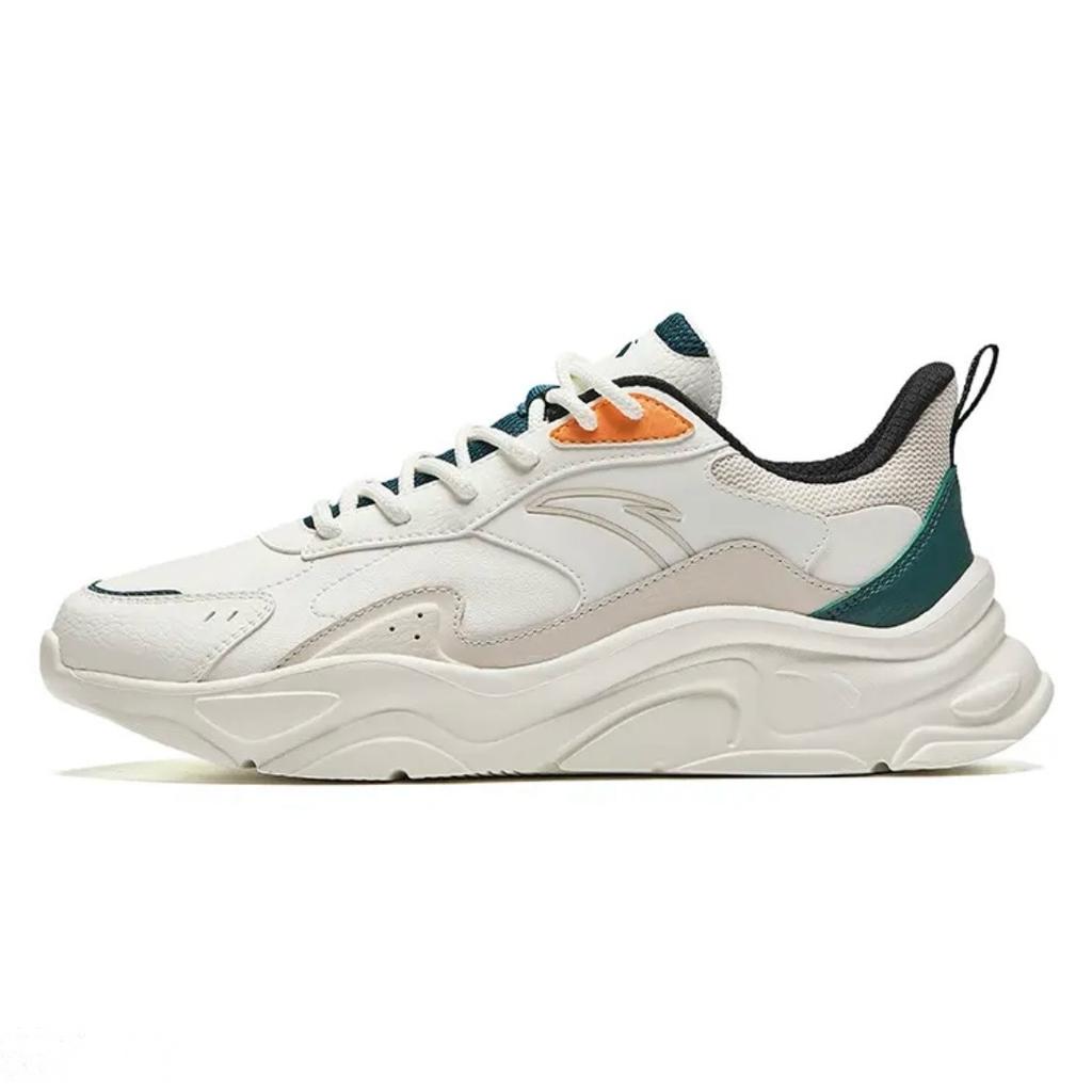 New Anta Little Millennium Anti Slip And Wear Resistant Height Increasing Low top Casual Shoes Men's White Gray Green 912448811-6
