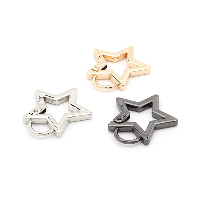 Stainless Steel Spring Snap Hook Carabiner,Stainless Steel Clip Star Shape for DIY Jewelry Making Keychain Bag