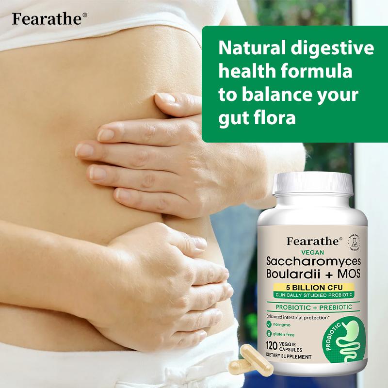 Saccharomyces Boulardii + MOS Probiotico Prebiotico 5 Miliardi di CFU Capsule Vegetali, 120 Capsule Integratore Alimentare