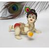India Laddu Gopal Idol Ivory Body Red Dhoti for Car Dashboard Makhan Chor Little Krishna Idol Murti for Gifting Lord Krishna Statue