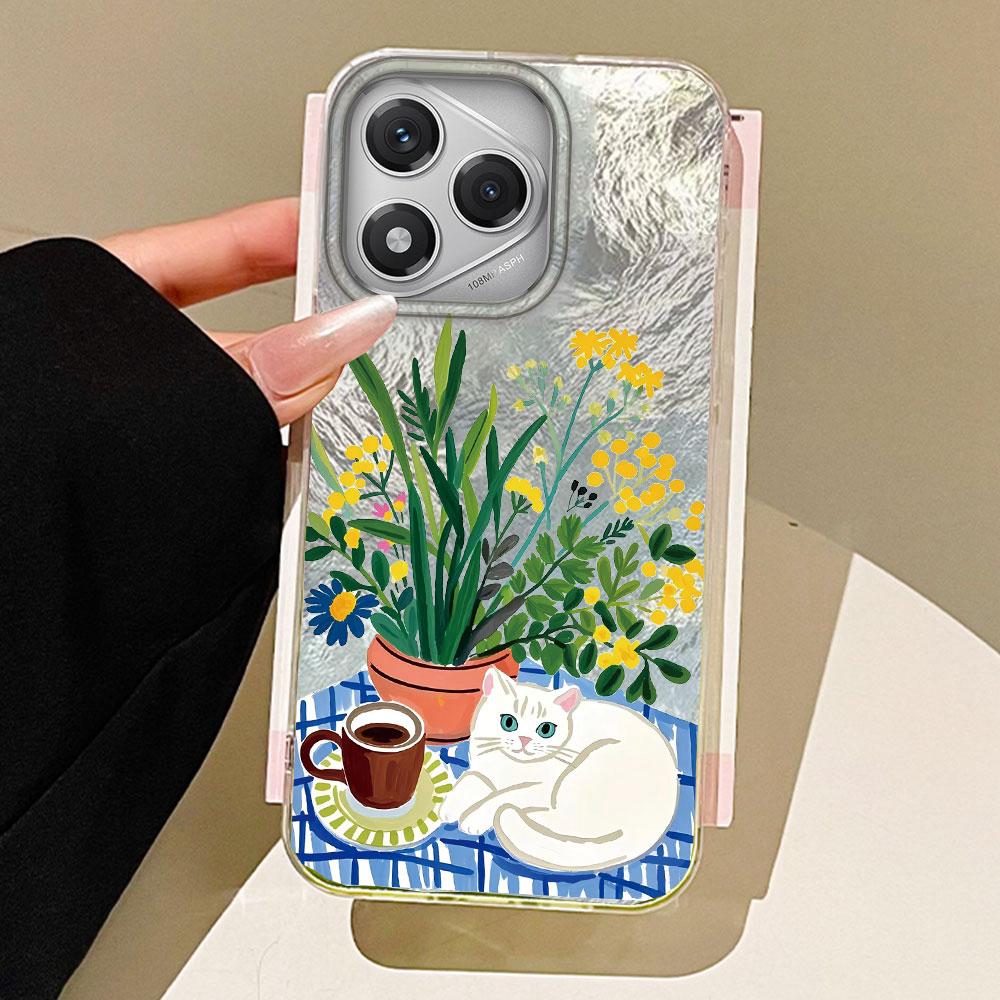 Lucky Cat Vortex Texture Women Phone Case for Honor 400 200 90 Smart Pro X9a X9c X8b X8a X8c X7c X6c Magic7 6 5 70 Lite Cover