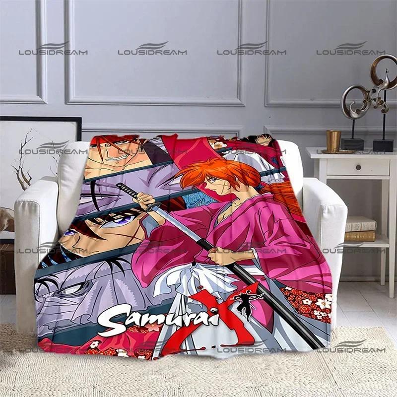 Himura Kenshin Cartoon Blanket Classic Japanese Animation Flannel Decorative Thin Blanket Portable Home Travel Office Blanket