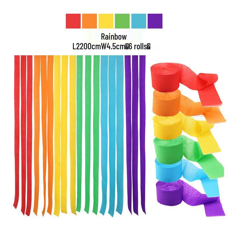 3-Pack Colored Crepe Paper Streamers for Birthday Decorations