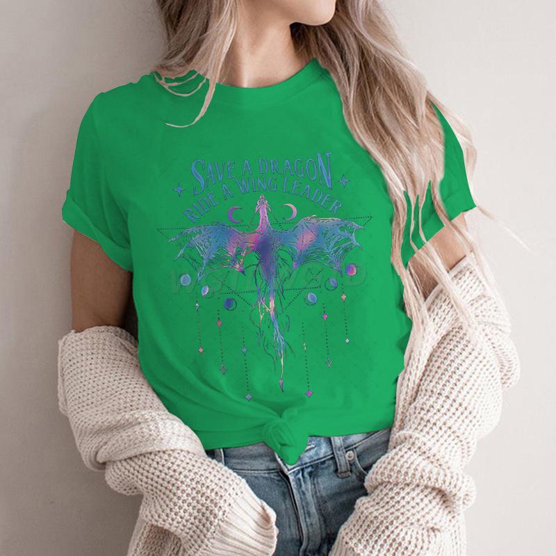 New Spring Onyx Storm Tshirt Women Short Sleeve Save A Dragon Ride A Wing Leader Basic Shirt Vintage Dragon Fashion Tshirt