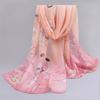 Spring Summer Printed Chiffon Silk Magpie Scarf Compact Lightweight Scarf Travel Sun Protection Scarf Shawls Wraps For Women