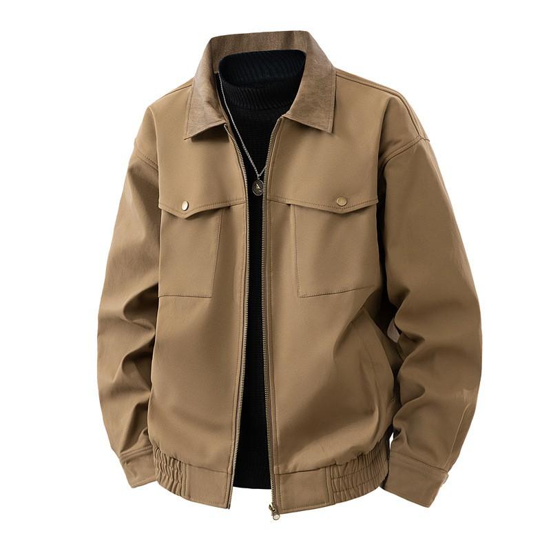 Mens Lightweight Casual Hooded Jacket 2026 Loose Fit Stand Collar Outerwear Daily Wear