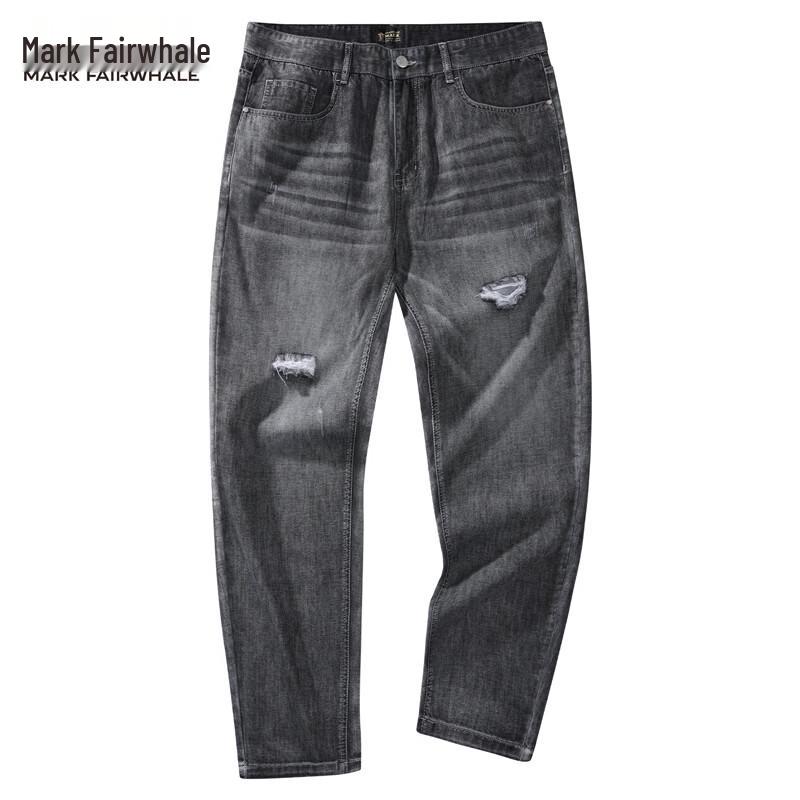 Mark Fairwhale Men s Ripped Straight-Leg Washed Stretch Jeans 175/L