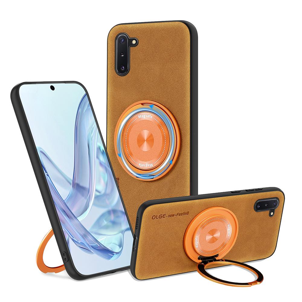 For Samsung Galaxy Note 10 10 Plus Fine Hole Sheepskin Swivel Bracket Magnetic Soft Edge Anti Drop Anti Fingerprint Phone Case