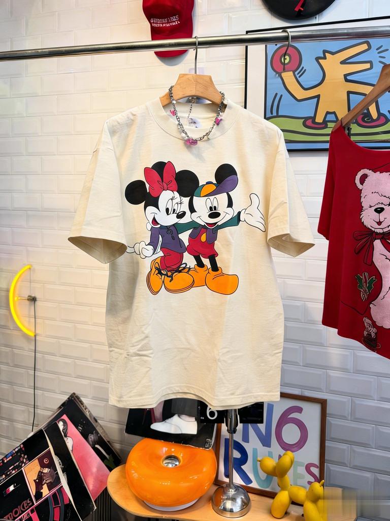 Disney Mickey Minnie Mouse Vintage T Shirt Women Man 2026 Summer Short Sleeve Cotton Tops Graphic Tee Casual Fashion Y2k Clothes