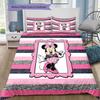Sweet and cool Minnie Mouse themed print bedding set, warm and comfortable, the perfect choice to decorate a child's bedroom.