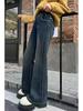 Girls' Plus Velvet Flared Pants - Stylish Slim Fit Autumn/Winter Jeans for Older Children and Students