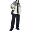 Li Ning Serie Reignite Cardigan Largo Comodo Casual Semplice Cerniera Collo Alto Blocco di Colore Felpa Unisex Felpa Grigio Panna AWDUB41-2