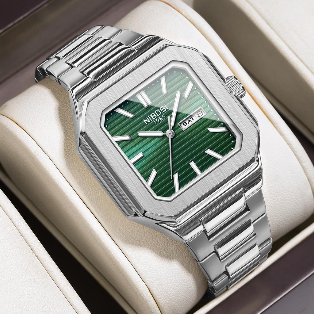 Square Watch Waterproof Fashion Men'S Watch Double Calendar Watch Men'S Quartz Watch