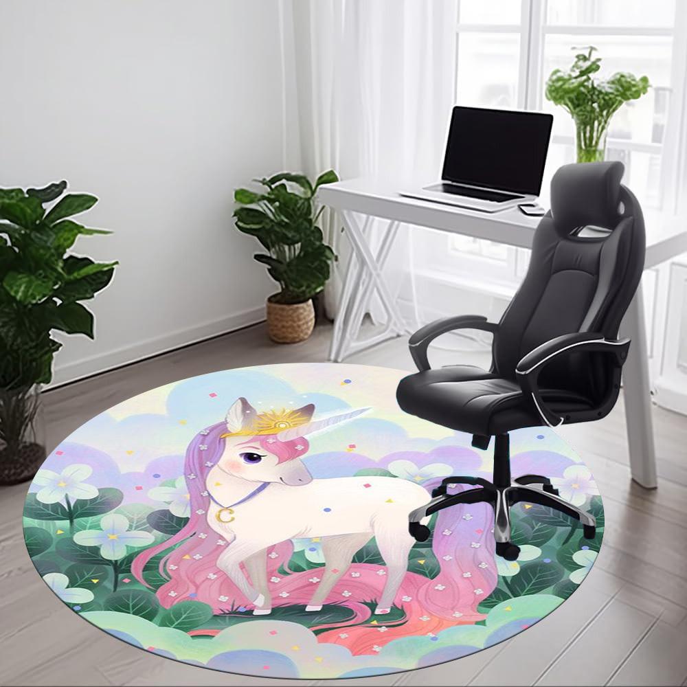 1 Stück Einhorn Fantasy Gartenstuhl Teppich für Büro, Weich, Rutschfest Polyester Matte, Büro, Eingangsbereich, Wohnzimmer, Schlafzimmer, yy251207261