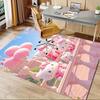 Office Rug Hello Kitty, Balloons Anti-Slip Rug, Machine Washable for Living Room, Bedroom, Office, Multiple Sizes, Bedroom Mat, Decorative Mat, Durabl