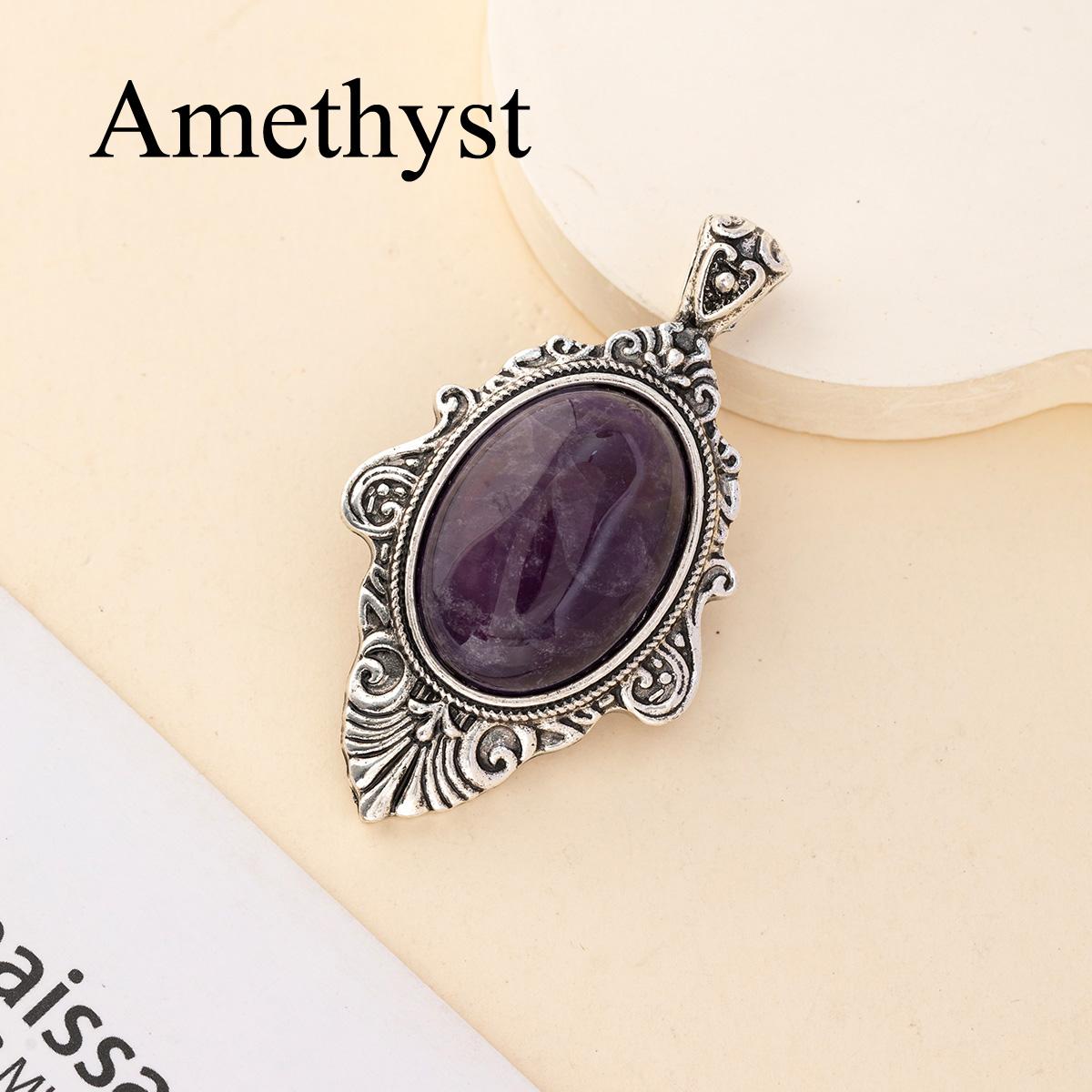 

1 шт. Исцеляющий хрустальный кулон Рейки, винтажные богемные овальные натуральные камни, энергетические самоцветы, подвески для самостоятельного изготовления женских ожерелий, аксессуары для изготовления рождественских украшений 1Pc/55x30mm