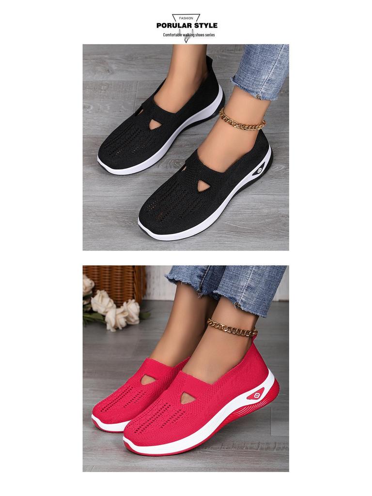 Women's Plus Size Fly-Knit Slip-On Casual Shoes - Breathable and Comfortable