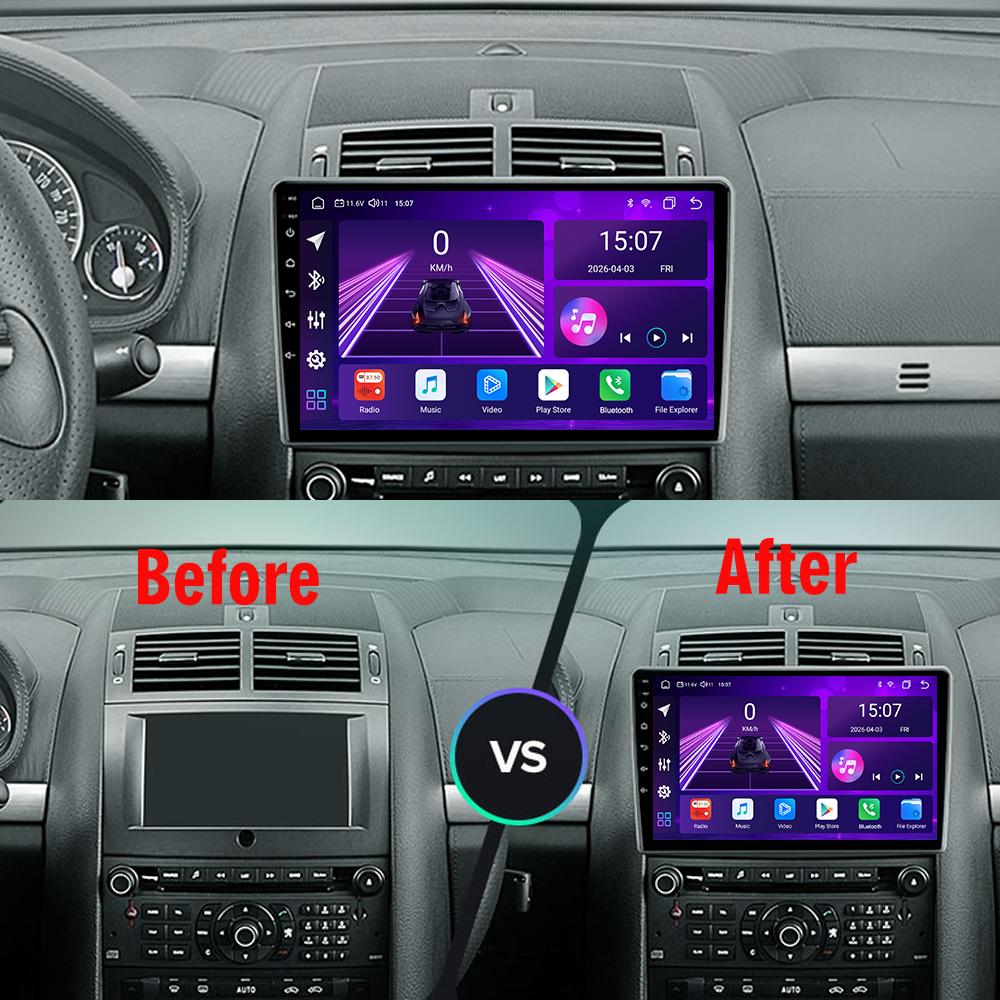 Android Car-Play Car Radio For Peugeot 407 2004-2010 Multimedia Player Head Unit Stereo GPS Navigation BT WIFI,8 CORE ,2+32GB