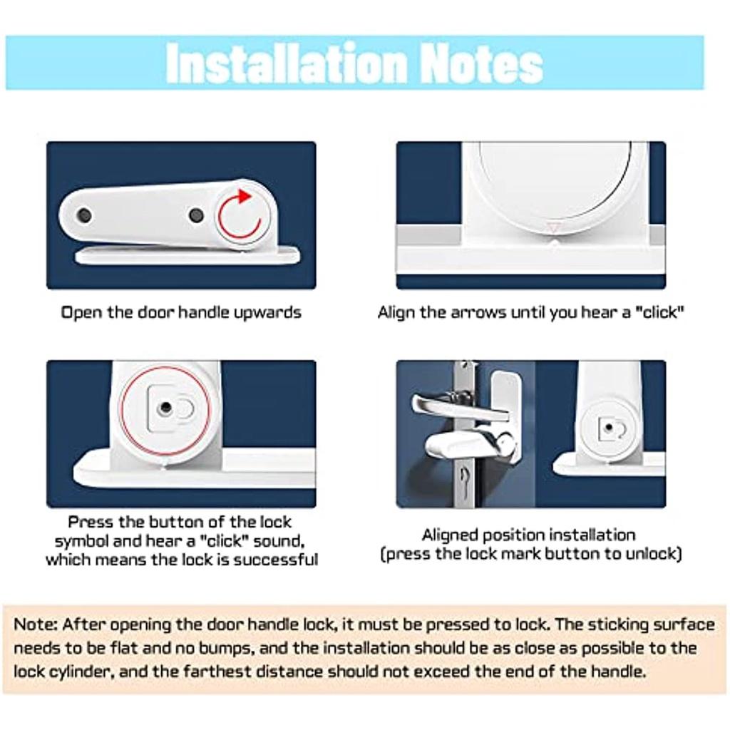 2-piece Baby Door Safety Lock Baby Door Safety Lock With Adhesive Baby Door Safety Lock Baby Door Handle And Window Protection For Young Children