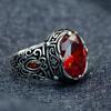 Anillo Ovalado de Zircón Rojo Filigrana Vintage Abrible, Joyería con Compartimento Oculto, Regalo Único de Cumpleaños Conmemorativo para Mujeres Hombres