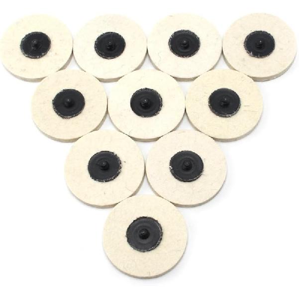 10pcs 50mm X 8mm Wool Medium Grit Ceramic Polishing Buffing Pads Wheels for Angle Grinder, Die Grinder