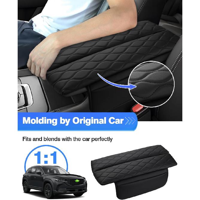 Autorder Center Console Cover for 2023 2024 2025 Mazda CX-50 CX50 Accessories Armrest Cover Leather Armrest Cushion Anti-Scratch Protector with