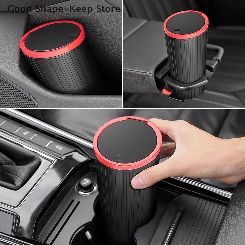 Mini Car Trash Bin Can - Auto Dust Organizer Interior Rubbish Garbage Container Storage Box Bucket - Essential Auto Accessor