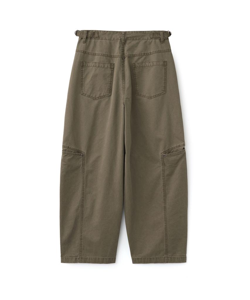 AOTT Washed Western Semi-Balloon Cotton Pants Khaki