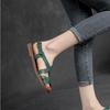 Simple Genuine Leather Flat Sandals Casual Solid Color Soft Sole Comfortable Versatile Women Shoes