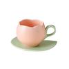 Japanese Ceramic Tulip Coffee Cup & Saucer Set