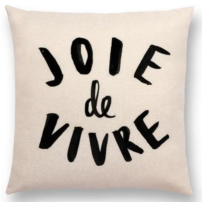Newest Black Letter Brave Confidence Hope Forceful Warm Words Cushion Cover Christmas Gifts Sofa Throw Pillow