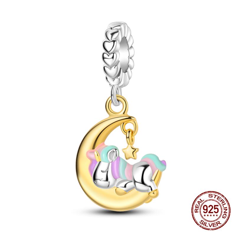 Fit Charms Fororiginal Bracelets And 3Mm Bracelets Cat Pendant Under The Mooncopper Jewelry Making For Women Gift