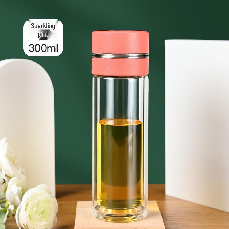 SX Double-Layer Borosilicate Glass Tea Infuser Bottle
