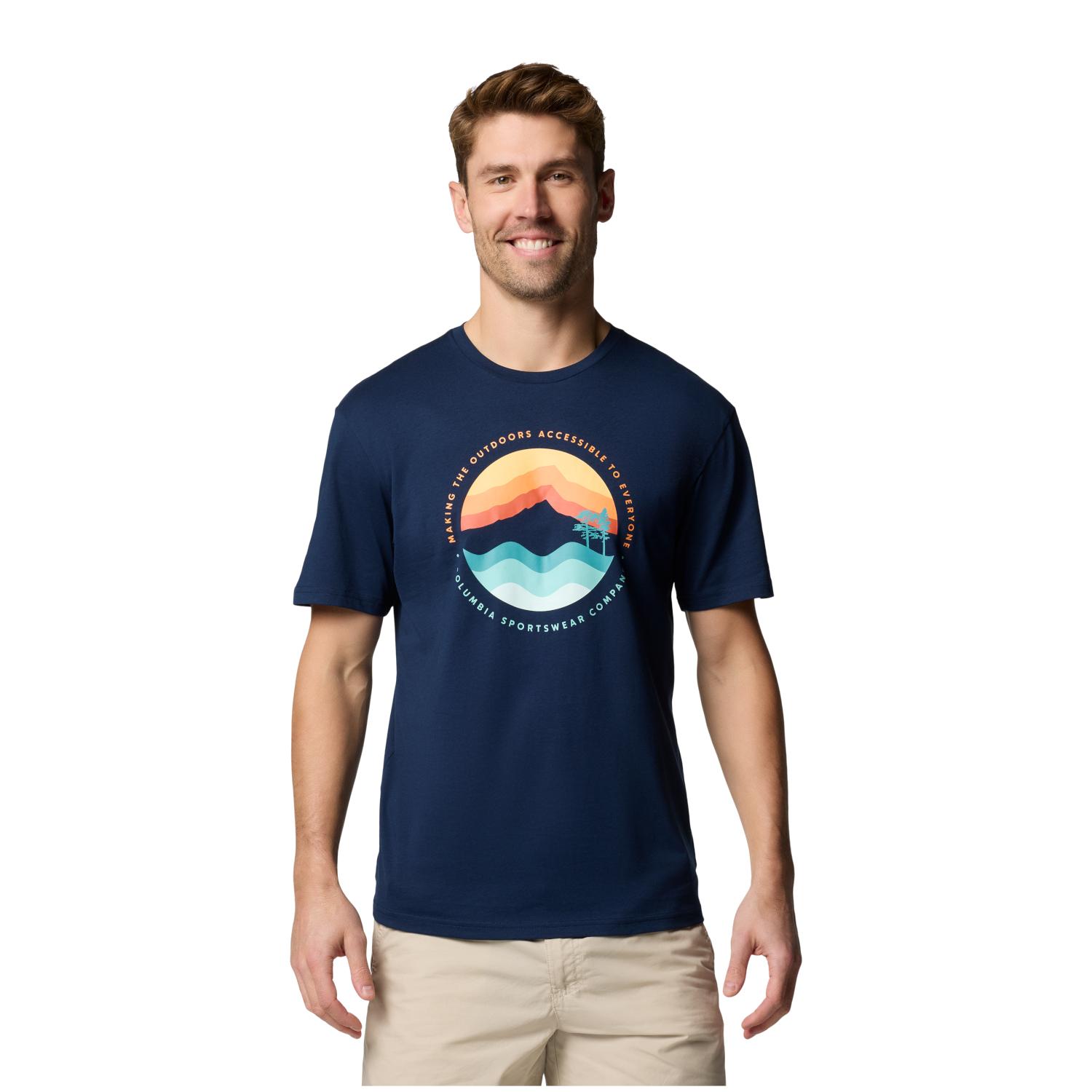Columbia Path Lake Ii Grafik-T-Shirt, Herren Marineblaues T-Shirt M Dunkelblau