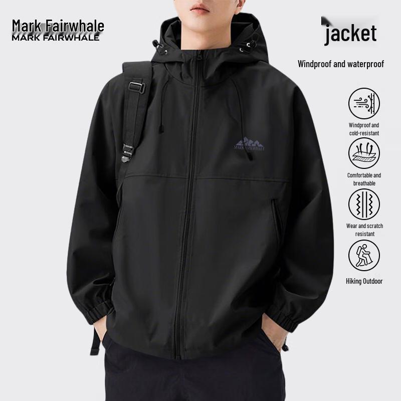 Mark Fairwhale Men's Windproof Waterproof Hooded Jacket