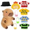 8-10Pcs Capybara Plush Doll With Clothes & Accessories Cute Stuffed Animal Dress Up Doll Toys Set