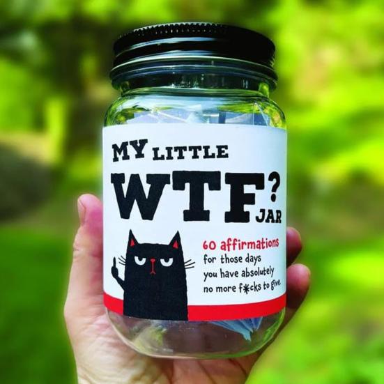 Mein Kleines WTF-Glas mit 60 Krassen Selbstpflege-Zitaten Sarkastische Affirmationskarten für Erwachsene Lustiges Motivationsgeschenk