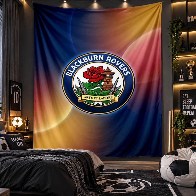 Wall Hanging Tapestry Blackburn Rovers Football Print Cloth for Living Room Bedroom Home Decor