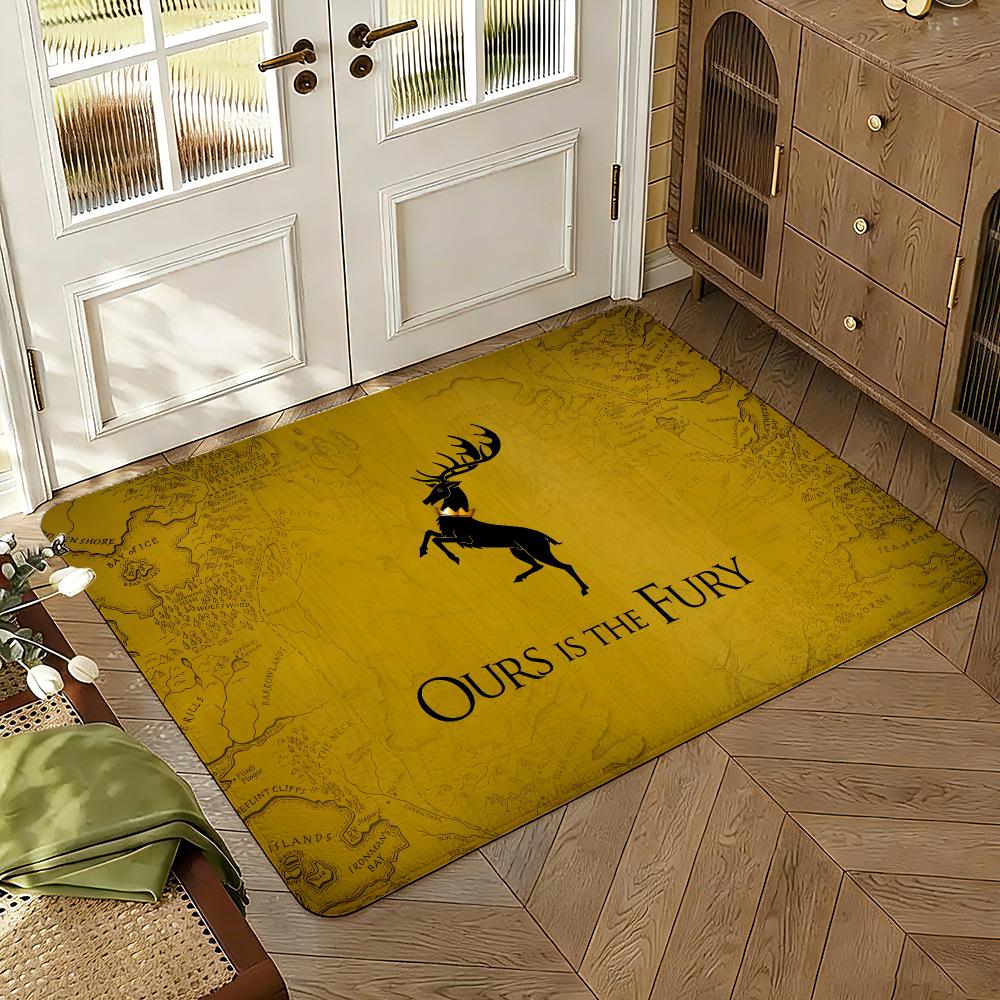 House Targaryen Logo Floor Mat Soft Thickened Absorbent Non-Slip Bedroom Living Room Door Mat Home Decor Flannel Rugs