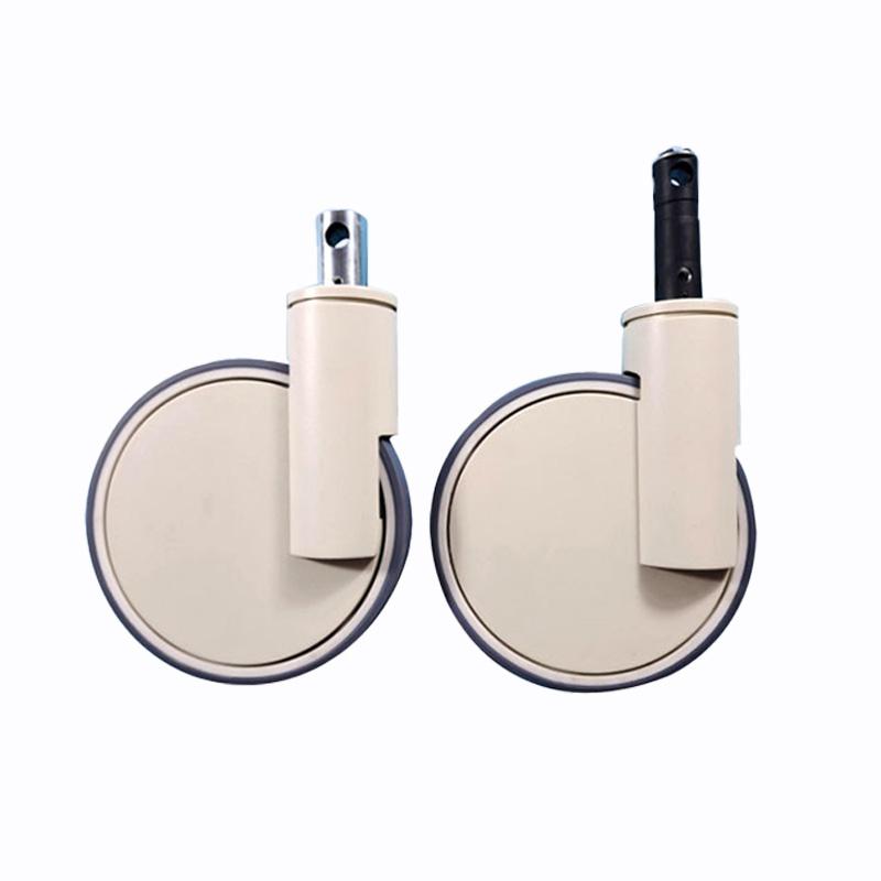 1 Pcs-8-inch High Quality TPR M28*96/M32*50 Medical Universal Wheel, Silent Center Control Wheel Caster Bed Brake Rubber Wheel