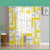Grey Art Yellow Geometry Sheer Curtains For Living Room Printed Tulle Window Curtain Luxury Home Balcony Decor Drapes